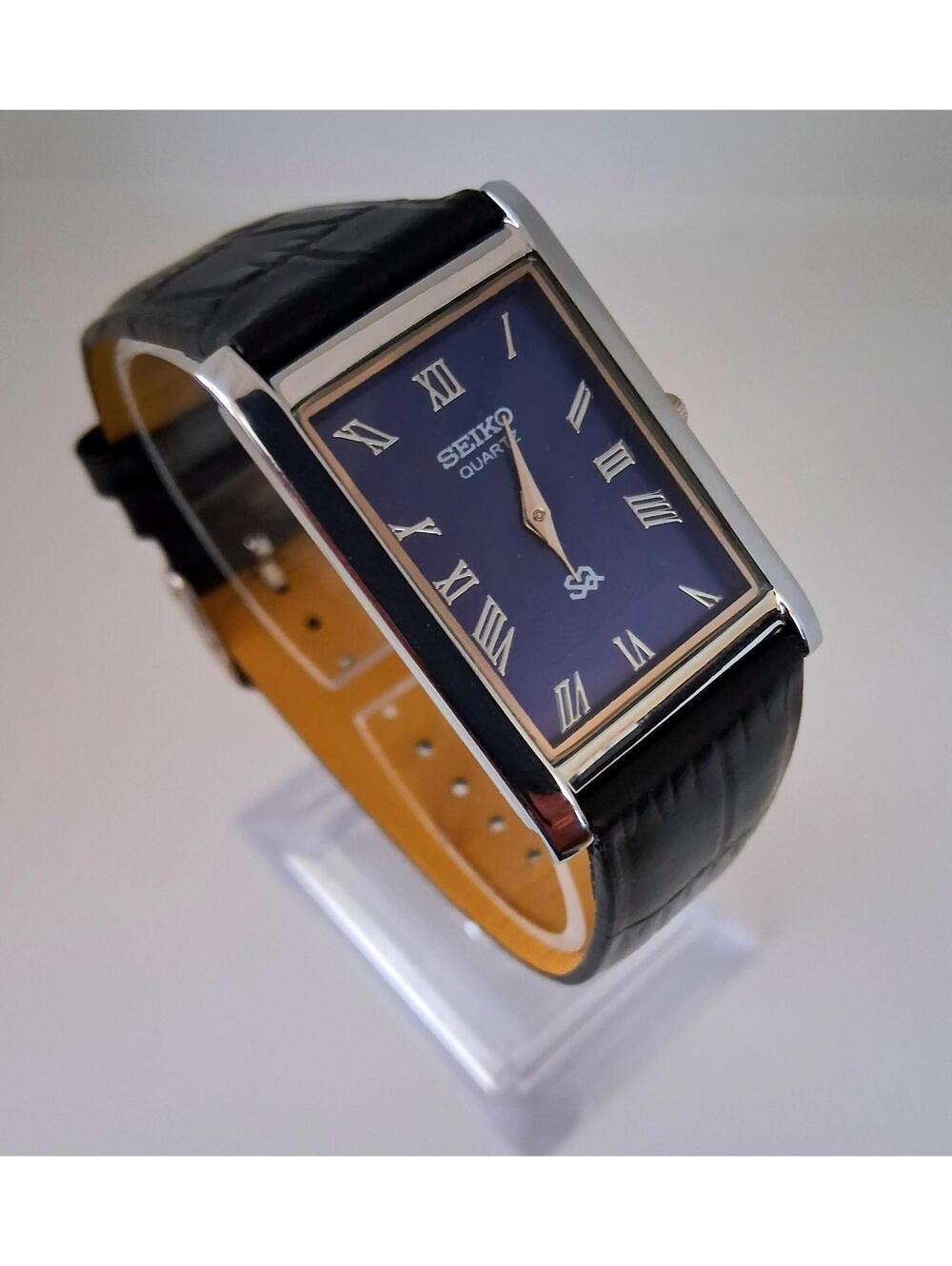Men's Tank Blue Dial Dress Watch & Batt-Dial